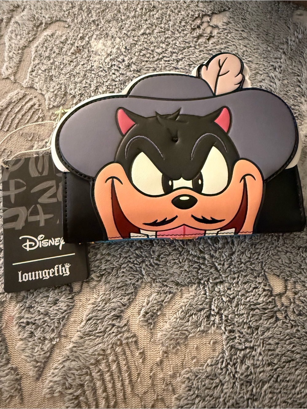 Loungefly Disney Big Bad Wolf Trifold Wallet in Black Gray Pink Peach